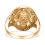 back view of heliodor and white zircon double halo ring in 18k yellow gold and rhodium over sterling silver