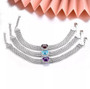 garnet and white zircon halo bracelet in rhodium over sterling silver