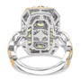 open view of demantoid garnet cluster open work two-tone 18k yellow gold and rhodium over sterling silver ring