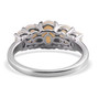 back view of australian white opal five stone ring in rhodium over solid 925 sterling silver