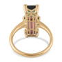 open view of watermelon tourmaline and diamond 10k yellow gold ring