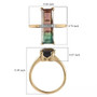 full view of watermelon tourmaline and diamond 10k yellow gold ring