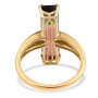 watermelon tourmaline and diamond ring in 14k yellow gold