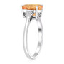 side view of imperial topaz and diamond ring in 950 platinum