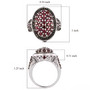anthill garnet and black spinel ring in black and white rhodium over 925 sterling silver shown for size comparison