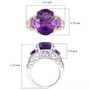 amethyst trilogy ring in 18k yellow gold and rhodium over 925 sterling silver shown for size comparison