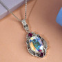 mercury mist topaz rhodolite and zircon pendant necklace in rhodium over sterling silver