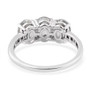 goshenite and diamond trilogy ring in rhodium over sterling silver