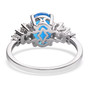 back view of neon apatite and diamond baguette ring in 10k white gold