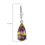 back view of atlantisite pear lever back dangle earrings in rhodium over sterling silver