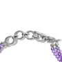 close-up of toggle clasp on atlantisite amethyst and multi gem bracelet in rhodium over sterling silver showing adjustable circular links and polished finish close-up of toggle clasp on atlantisite amethyst and multi gem bracelet in rhodium over sterling silver showing adjustable circular links and polished finish