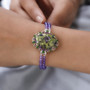 atlantisite amethyst beads and multi gem toggle bracelet in rhodium over sterling silver 6 5-8 5" shown in a lifestyle photo