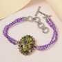 atlantisite amethyst faceted beads and multi gem toggle bracelet in rhodium over sterling silver 6 5-8 5"