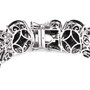 side view of black tourmaline multi stone tennis bracelet in rhodium over sterling silver