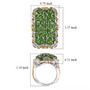 measurement chart of chrome diopside cluster ring in two tone 18k yellow gold and rhodium over sterling silver with gemstone and ring dimensions measurement chart of chrome diopside cluster ring in two tone 18k yellow gold and rhodium over sterling silver with gemstone and ring dimensions