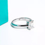 Emerald Cut Moissanite Solitaire Engagement Ring in Rhodium over Sterling Silver 2ct