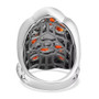 back view of fire opal black spinel and zircon cluster ring in 18k yellow gold and rhodium over sterling silver