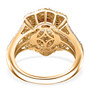 back view of turkish diaspore ring with yellow sapphire and moissanite in two-tone 18k yellow gold and rhodium over sterling silver