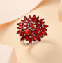mexican fire opal flower cluster ring in rhodium over sterling silver