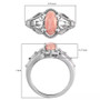 measurement diagram of peach opal and white zircon ring in rhodium over sterling silver showing gemstone and ring dimensions in inches measurement diagram of peach opal and white zircon ring in rhodium over sterling silver showing gemstone and ring dimensions in inches