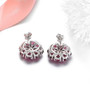 rhodolite garnet and citrine flower cluster earrings in rhodium over sterling silver