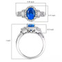 size chart showing dimensions of neon apatite oval ring with moissanite halo and rhodium finish size chart showing dimensions of neon apatite oval ring with moissanite halo and rhodium finish