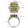 vesuvianite cluster ring in two-tone 18k yellow gold and rhodium over sterling silver