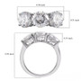 full view of petalite round trilogy ring in rhodium over sterling silver