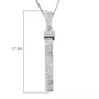 genuine meteorite bar pendant necklace in rhodium over sterling silver