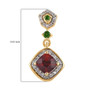 full view of madeira citrine chrome diopside and zircon drop earrings in 18k yellow gold over sterling silver