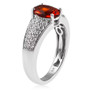 side view of madeira citrine and white zircon ring in rhodium over sterling silver