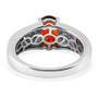 back view of madeira citrine and white zircon ring in rhodium over sterling silver