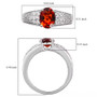dimension chart showing height, width, and gemstone proportions for the Madeira Citrine & White Zircon ring