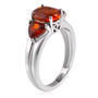 profile view of the Madeira Citrine ring featuring a raised prong-set center stone with heart-inspired gallery detailing