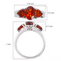 madeira citrine three stone ring in rhodium over sterling silver shown for size comparison