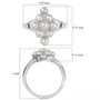 freshwater pearl cluster ring in rhodium over sterling silver shown for size comparison