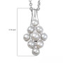 freshwater pearl cluster pendant necklace in rhodium over sterling silver shown for size comparison