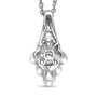 back gallery of freshwater pearl cluster pendant with openwork sterling silver design