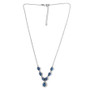 mystic blue petalite and white zircon drop necklace in rhodium over sterling silver
