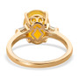 open view of yellow opal and diamond ring in 10k yellow gold