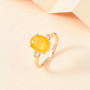 yellow opal and diamond ring in 10k yellow gold