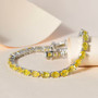 yellow opal oval tennis bracelet in rhodium over sterling silver