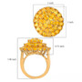 yellow opal round cluster ring in 18k yellow gold over sterling silver shown for size comparison
