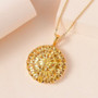 yellow opal round cluster pendant necklace in 18k yellow gold over sterling silver