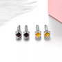 full view of black garnet and white zircon cufflinks in rhodium over sterling silver