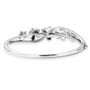 back view of tri tone floral hinged bangle bracelet showing smooth polished sterling silver structure