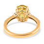 open view of yellow tourmaline oval and diamond ring in 14k yellow gold