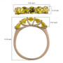 full view of yellow tourmaline 5 stone band ring in 10k yellow gold