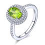 garnet and white zircon double halo ring in rhodium over sterling silver