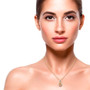 imperial garnet and zircon round infinity pendant necklace in 18k yellow gold over sterling silver shown for size comparison